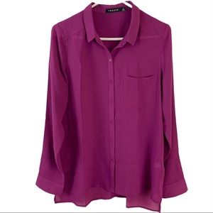 TROUVE sheer button down shirt women’s Size Small